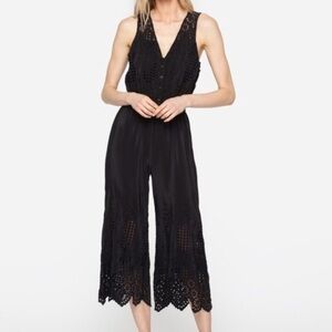 Johnny Was Black Lace Jumpsuit